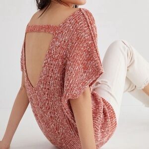 Anthropologie Pilcro Sweater Sleeveless Dropped Shoulder V Neck Back Sz XS
